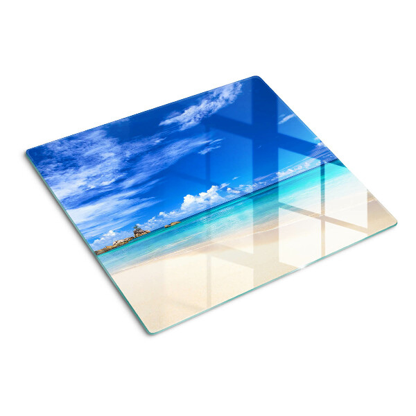 Planche à découper verre Plage tropicale avec ciel bleu