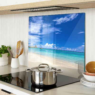 Planche à découper verre Plage tropicale avec ciel bleu