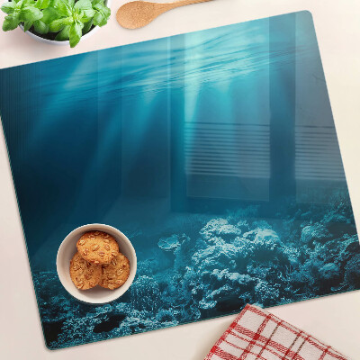 Planche à découper en verre Paysage sous-marin avec récif corallien
