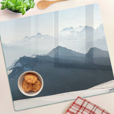 Planche à découper en verre Paysage de montagne dans les nuages