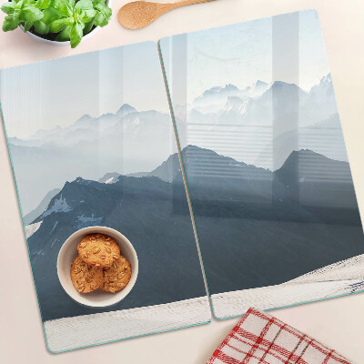 Planche à découper en verre Paysage de montagne dans les nuages