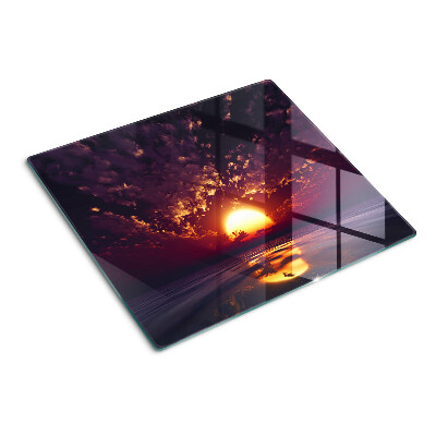 Planche à découper verre Coucher de soleil sur la mer