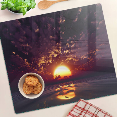 Planche à découper verre Coucher de soleil sur la mer