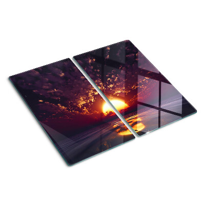 Planche à découper verre Coucher de soleil sur la mer