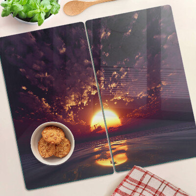 Planche à découper verre Coucher de soleil sur la mer