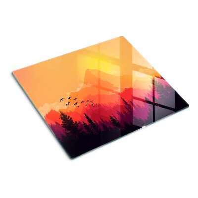 Planche à découper en verre Paysage de montagne au coucher du soleil
