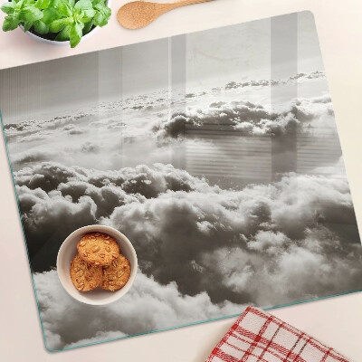 Planche à découper verre Nuages en nuances de gris