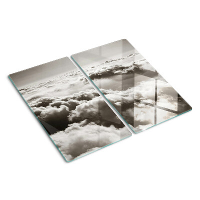 Planche à découper verre Nuages en nuances de gris