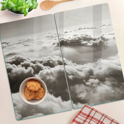 Planche à découper verre Nuages en nuances de gris