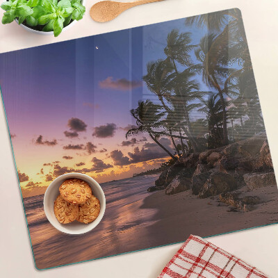 Planche à découper verre Coucher de soleil sur la plage