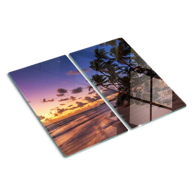 Planche à découper verre Coucher de soleil sur la plage