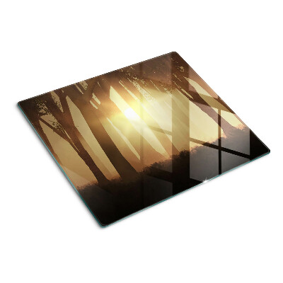 Planche à découper en verre Coucher de soleil dans la forêt