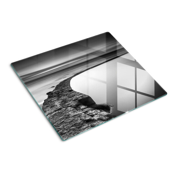 Planche à découper verre Paysage de bord de mer aux nuances de gris