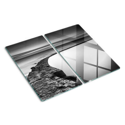 Planche à découper verre Paysage de bord de mer aux nuances de gris