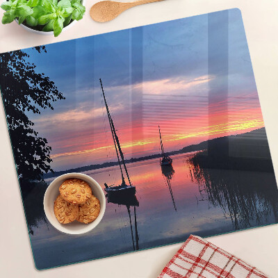 Planche à découper en verre Coucher de soleil sur le lac