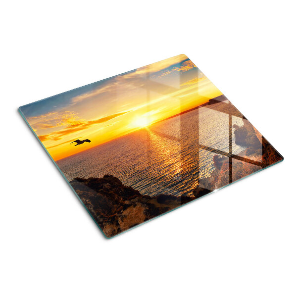 Planche à découper en verre Coucher de soleil sur la mer