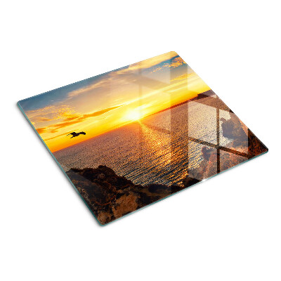 Planche à découper en verre Coucher de soleil sur la mer