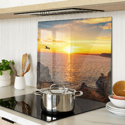 Planche à découper en verre Coucher de soleil sur la mer