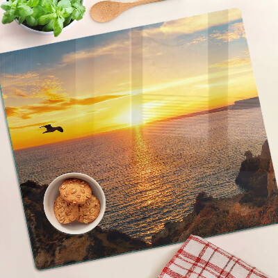 Planche à découper en verre Coucher de soleil sur la mer