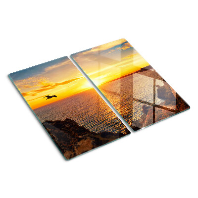 Planche à découper en verre Coucher de soleil sur la mer