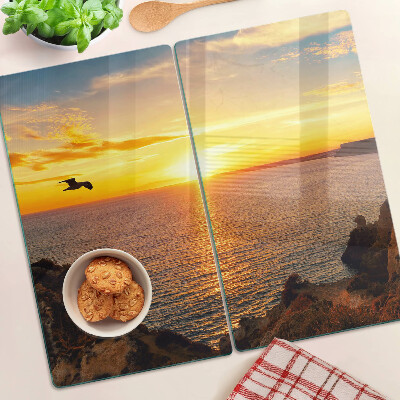Planche à découper en verre Coucher de soleil sur la mer