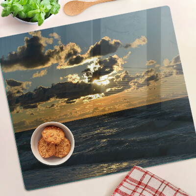 Planche à découper verre Coucher de soleil sur la mer