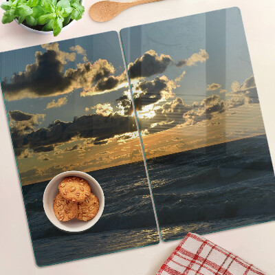 Planche à découper verre Coucher de soleil sur la mer