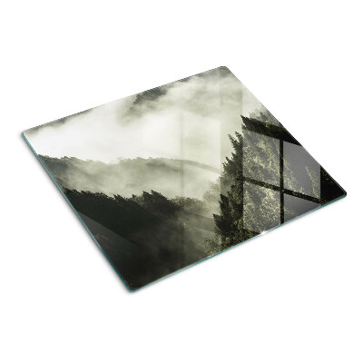 Planche à découper en verre Paysage de montagne avec brouillard