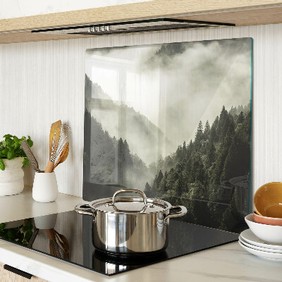 Planche à découper en verre Paysage de montagne avec brouillard