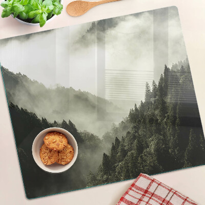Planche à découper en verre Paysage de montagne avec brouillard