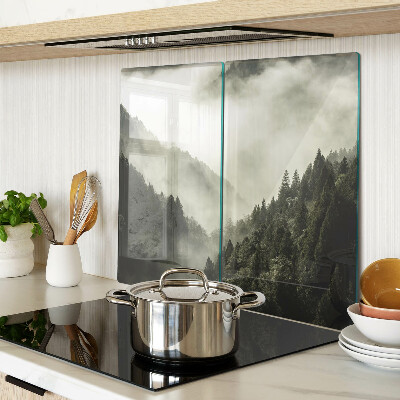 Planche à découper en verre Paysage de montagne avec brouillard