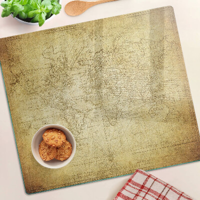 Planche à découper en verre Carte du vieux monde