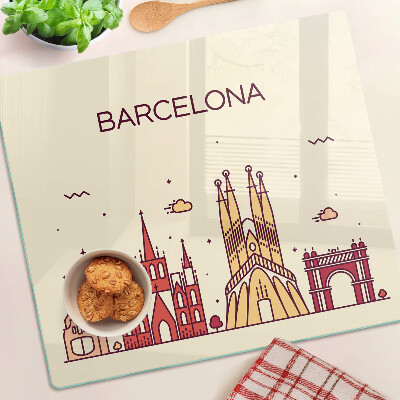 Planche à découper verre Barcelone et son architecture