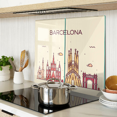 Planche à découper verre Barcelone et son architecture