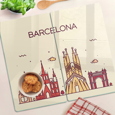 Planche à découper verre Barcelone et son architecture