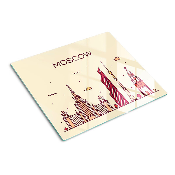 Planche à découper verre Illustration de la ligne d'horizon de Moscou