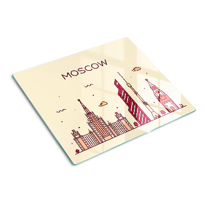 Planche à découper verre Illustration de la ligne d'horizon de Moscou