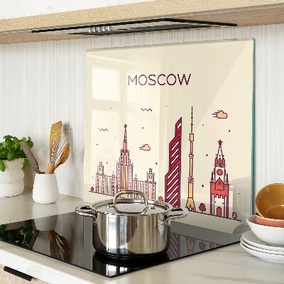 Planche à découper verre Illustration de la ligne d'horizon de Moscou