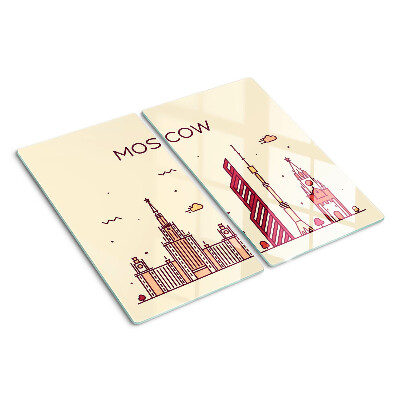 Planche à découper verre Illustration de la ligne d'horizon de Moscou