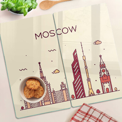 Planche à découper verre Illustration de la ligne d'horizon de Moscou