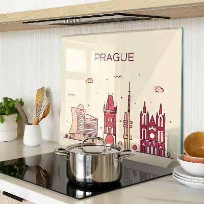 Planche à découper verre Prague - vue sur la ville