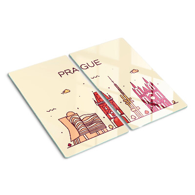 Planche à découper verre Prague - vue sur la ville
