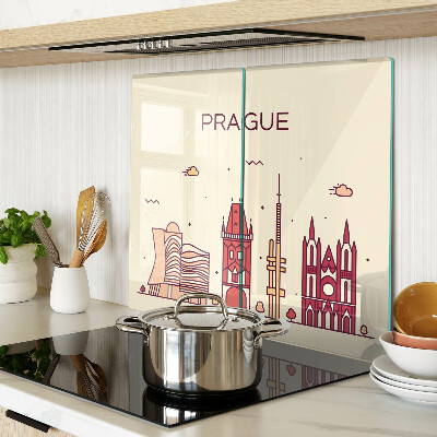 Planche à découper verre Prague - vue sur la ville