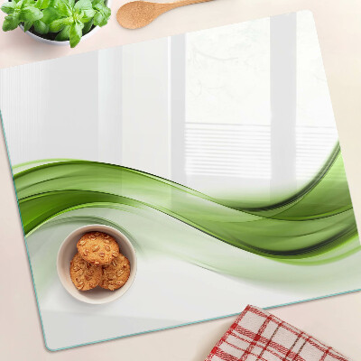 Planche à découper en verre Vagues abstraites vertes