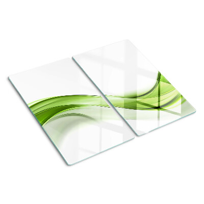 Planche à découper en verre Vagues abstraites vertes