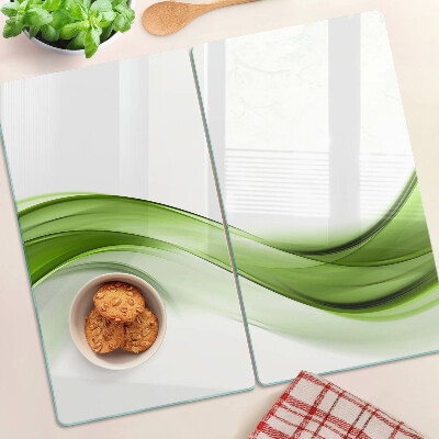 Planche à découper en verre Vagues abstraites vertes