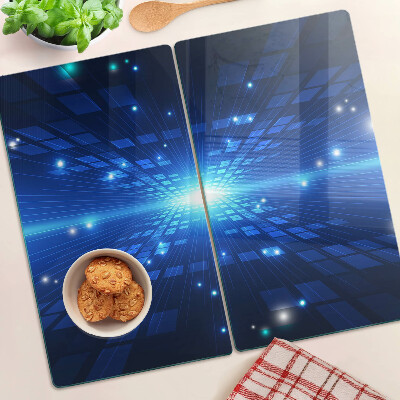 Planche à découper verre Motif technologique dans les tons de bleu