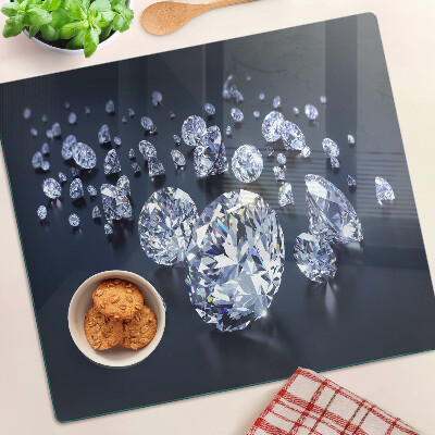 Planche à découper en verre Cristaux et diamants