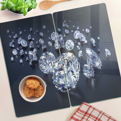 Planche à découper en verre Cristaux et diamants