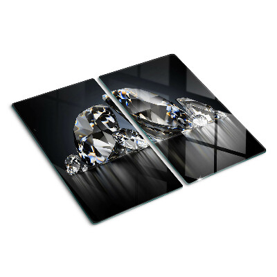 Planche à découper verre Diamants sur fond noir